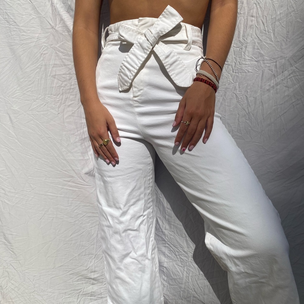white tie pants